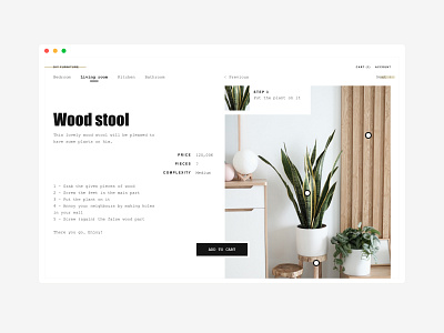 Wood stool website design