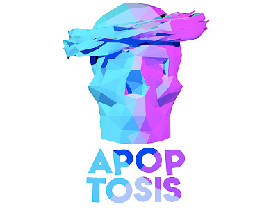 Apoptosis Logo 3d lo poly logo logo 3d render skull typography