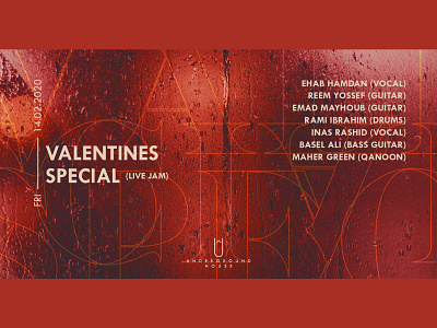 Valentine's Special Night (Live Jam) art artistic band design electronic dance music electronic music event graphic graphic design illustrator live music photoshop poster rain red syria techno valentine valentines day