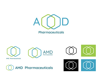 AMD Pharmaceuticals blue branding design graphic graphic design green illustrator logo logo design logotype medical medical logo medicine pharmaceuticals syria vector