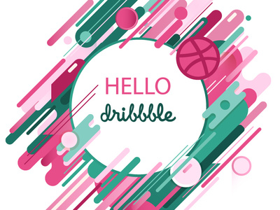 Hello Dribbble design flat freshness green hellodribbble illustration logo