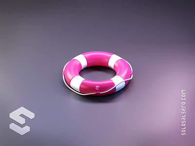 Lifebelt 3d blender c4d cinema4d design dribbble graphicdesign help icon isometric lifebuoy object pink solosalsero