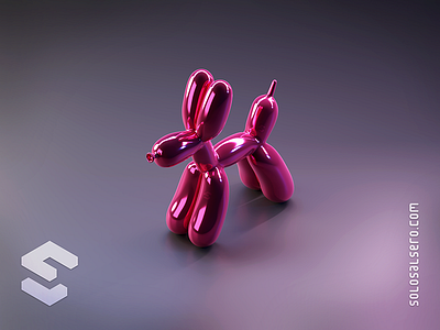 Balloon Dog 3d balloon blender c4d cinema4d design dog dribbble graphicdesign icon isometric jeff koons object pink sculpture solosalsero