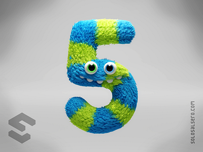 Numbers Murray Monster 3d 3d art 3d artist blender c4d cinema4d cute design furry hair monster number solosalsero