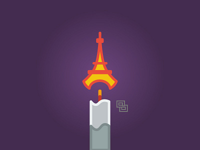 Pray For Paris candle design flat icon light paris peace pray solosalsero