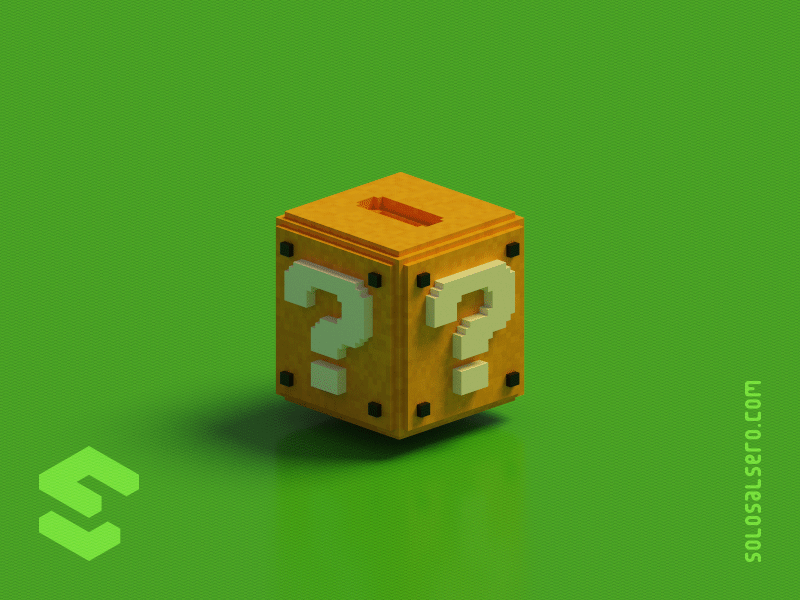 Coin Box 3d iso isometric magicavoxel mario mario bros nintendo pixel pixel art solosalsero voxel voxel art voxels