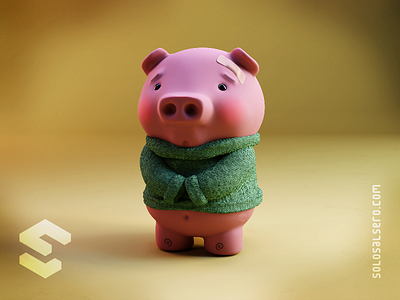Piggy (2Cute2Fail) 2cute2fail 3d blender c4d character cinema4d design pictoplasma pig piggy pink pork solosalsero