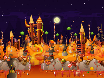 Candies Kingdom background game illustration