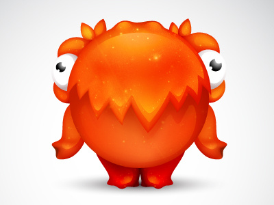 Orange Monster character game illustration monster vector