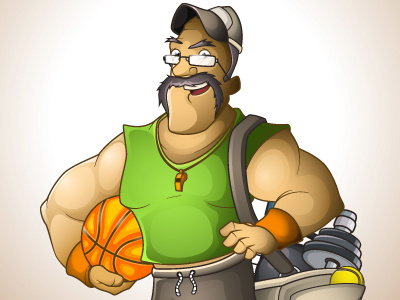 Fitness Trainer character illustration sport vector