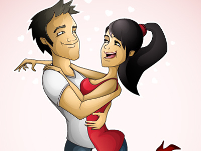 Embraces Love Couple character illustration love vector