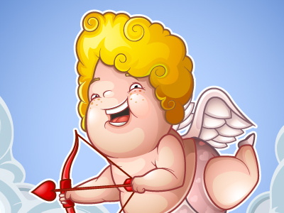 Funny Little Cupid character cupid illustration vector