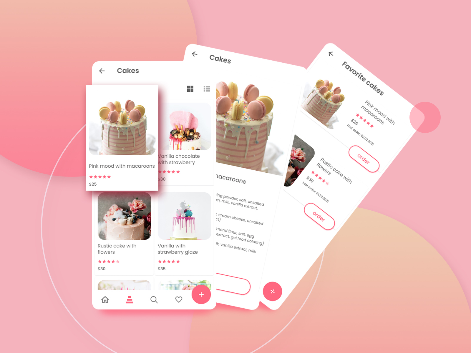 Cake app for Android by Anastasia on Dribbble