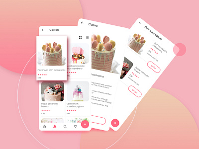 Cake app for Android android app app design cake design food pink