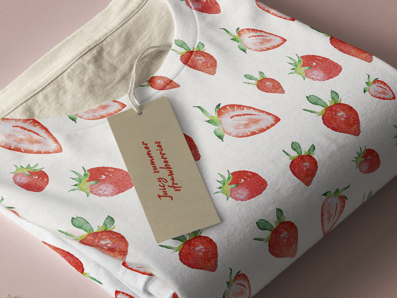 Watercolor strawberry pattern by Anastasia on Dribbble