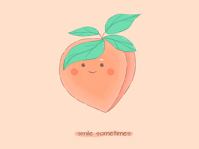 Peach-realist cute fruit illustration modern nature peach quote summer
