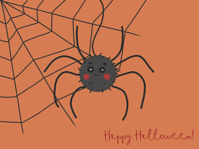 Happy Halloween from a little spider! halloween illustration kawaii little spider