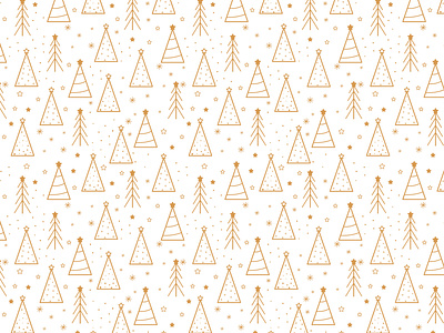 Christmas gold tree pattern