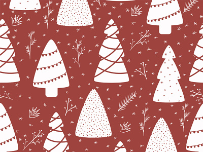 Christmas pattern christmas christmas tree holiday pattern print red surface pattern design