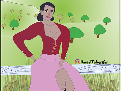 Kim Kardashian West in Farm character illustartion illustrator kim kardashian west my first illustration