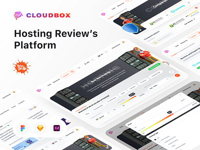 CloudBox Hosting Comparison Platform adobe xd branding design design system design thinking figma prototyping typography ui ui design uiux uiux design user personas user testing ux ux design ux prototyping uxui uxui design wireframe