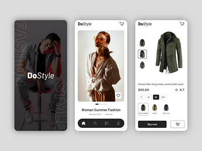 Fashion online shopping mobile app UI