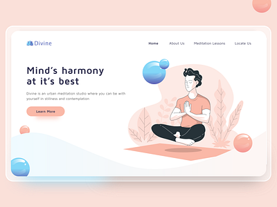 Divine- Meditation Centre Landing Page