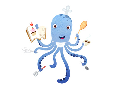 Octopus cook illustration octopus
