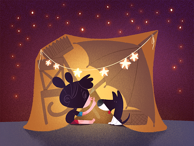 Camp camp dog friendship girl illustration illustration