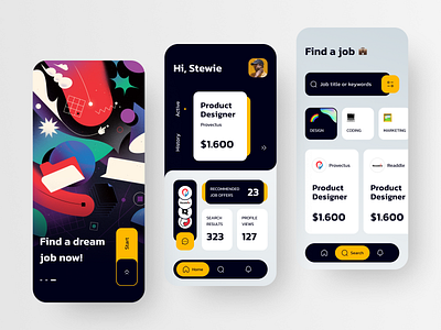 Job Finder Mobile Apps app app design clean concept design finder ios job job finder jobs mobile ui ux