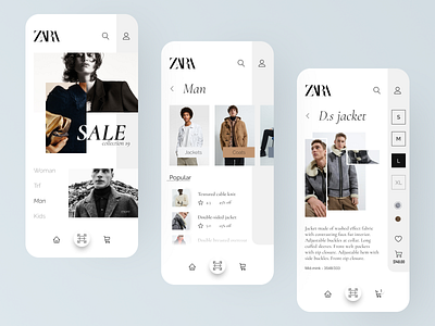 Zara Mobile App app concept design fashion ios minimal mobile ui ux zara
