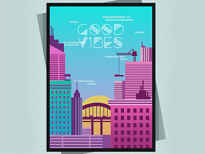 Cityscape Vector Illustration adobe flat design illustration poster vector