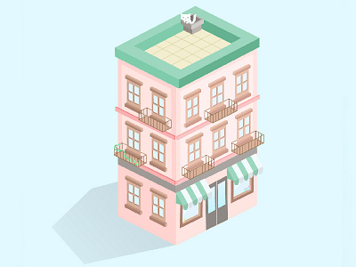 Isometric Building building flat design graphic graphic art illustration isometric pastel perspective vector