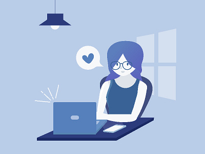 Video Call blue flat design graphics illustration people vector