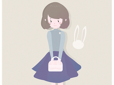 Bunny adobe illustrator flat design girl illustration illustrator vector