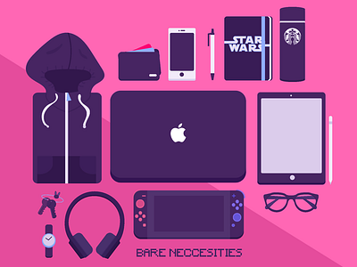 Carry On adobe illustrator designer electronics flat design graphic design graphic designer illustration laptop pink tools vector