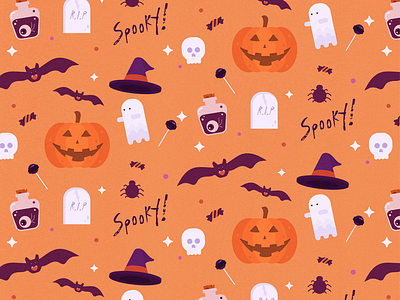 Halloween Pattern candy ghost halloween pattern pumpkin skeleton skull spooky