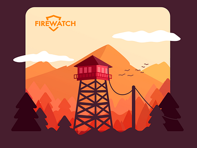 Firewatch firewatch forest game scenery sunset
