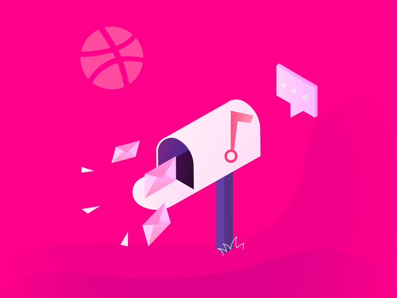 Dribbble invite graphic design vector illustration post send email invitation invite dribbble invite dribbble