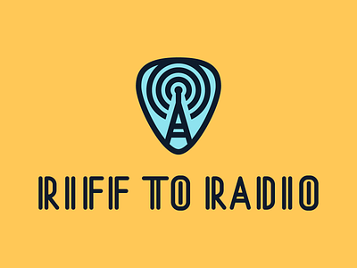 Riff To Radio branding design flat icon illustrator lettering logo minimal typography vector