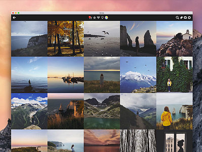 Fullscreen adaptive design features grids instagram like mac os x ui yosemite