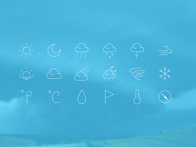 Weather icons cloud design glyphs icon moon pack rain set sun vector weather wind