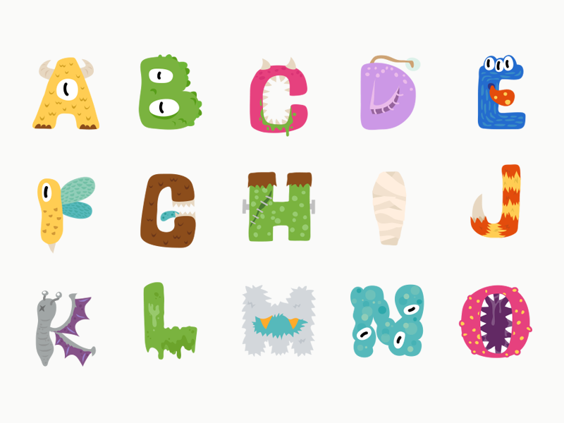 Monster Fonts by harwen on Dribbble