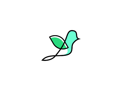 Logo bird bird logo ecologic ecologo green icon illustration line line logo two colors