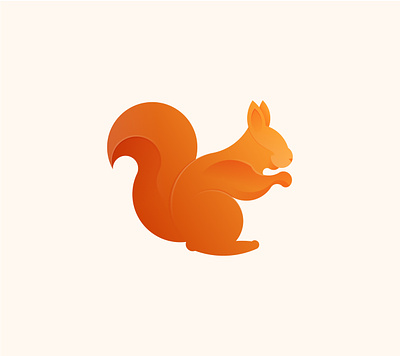 Squirrel colorful gradient illustration logo orange orange logo squirrel