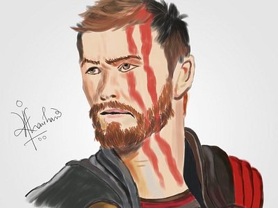 Thor : Digital Painting digital illustration digitalart marvelcomics painting photoshop thor thor ragnarok