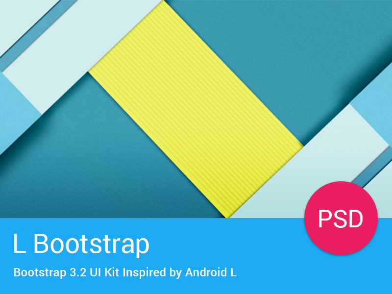 L Bootstrap Freebie - UI Kit Inspired by Android L ui bootstrap android l ui kit free freebie download psd elements components template