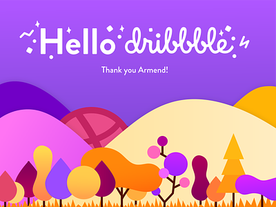 Hello Dribbble! debuts debutshot design dribbble firstshot gradient graphicdesign illustration nature tree