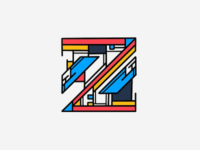 A very geometric Z. design dribbble geometric graphicdesign illustration primary colors staircase