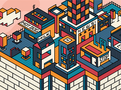 Isometric City city design dribbble geometric graphicdesign illustration isometric nature